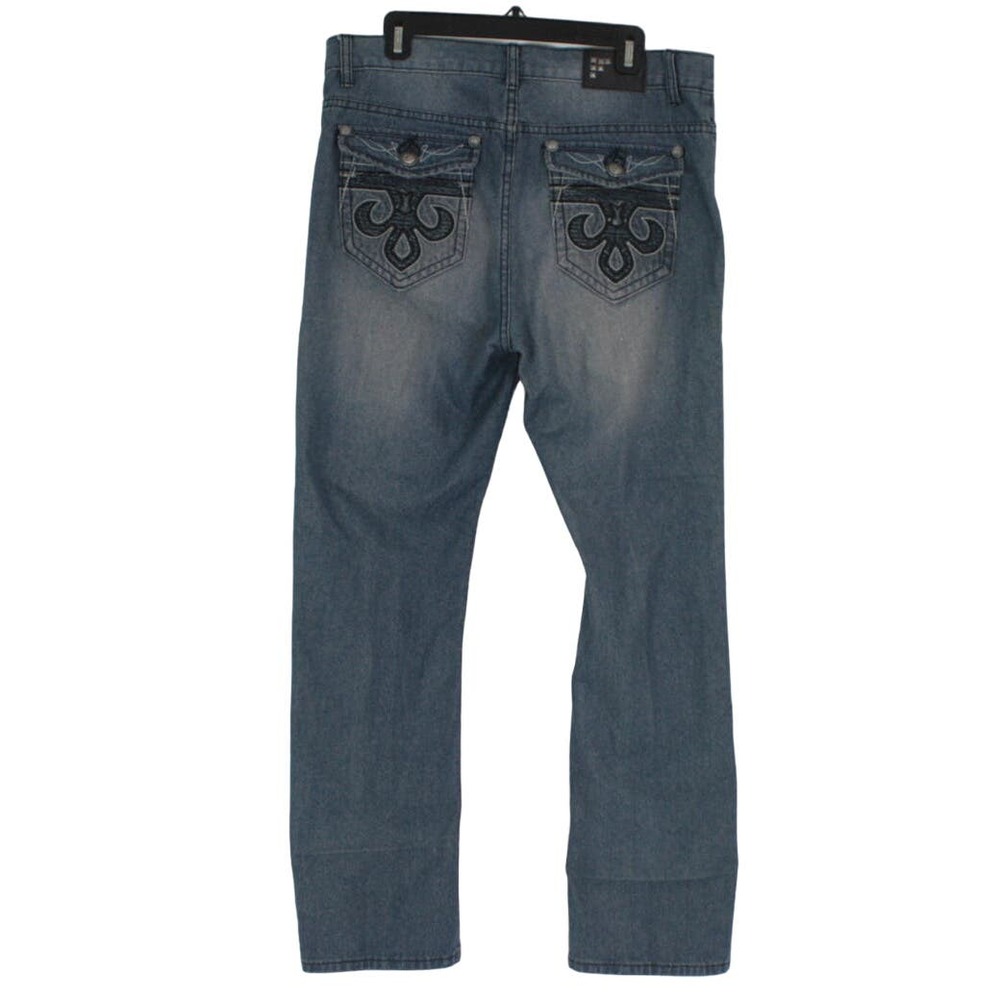 Vintage Y2K Monarch Embroidered Pocket Blue Skater Jeans Mens 34 x 30